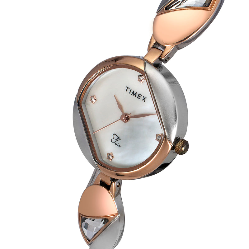 Timex Fria Round 21mm Silver Dial Analog Women Watch - TWEL16301 Watch Timex