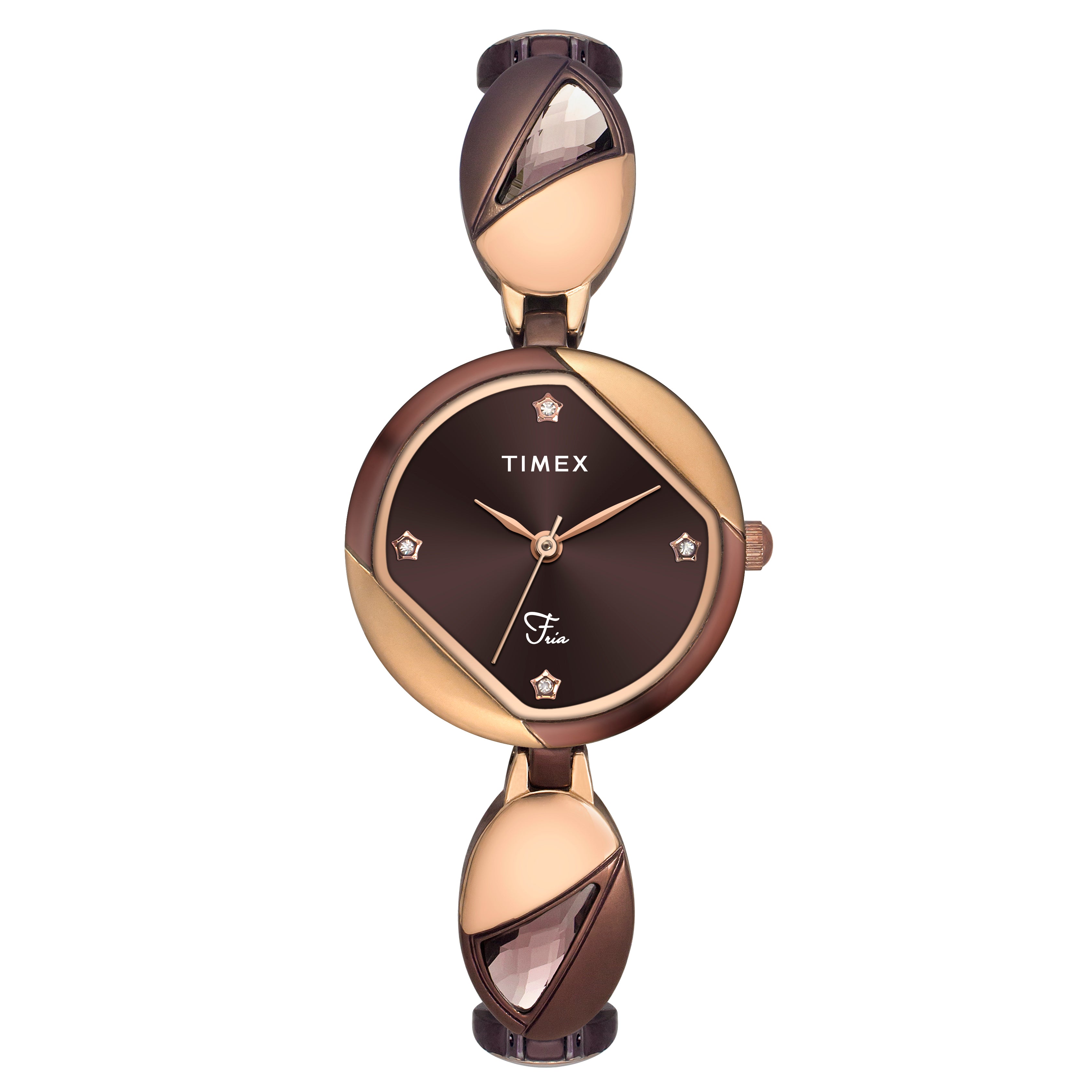 Timex Fria Brown Round Dial Quartz Analog Women Watch