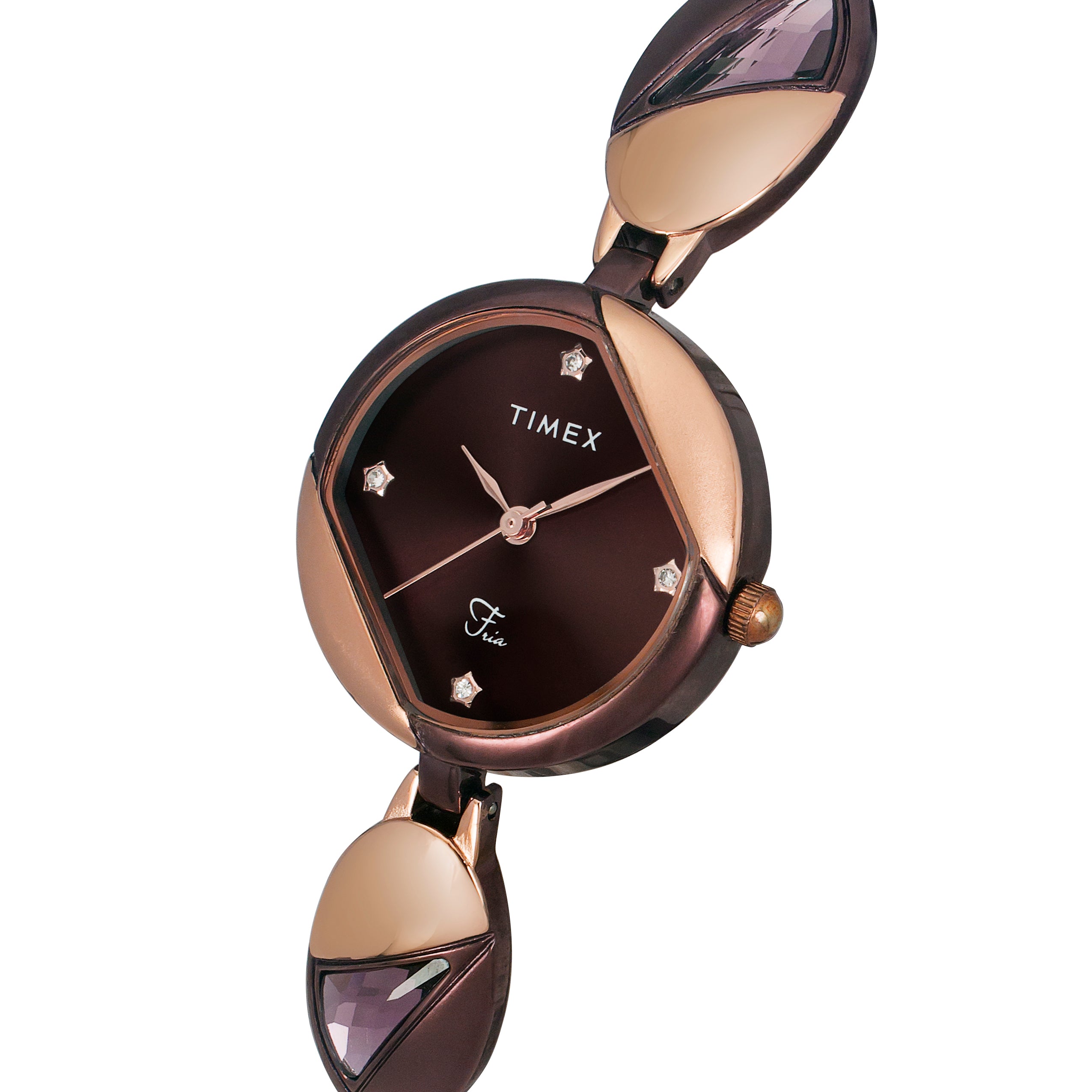 Timex Fria Brown Round Dial Quartz Analog Women Watch