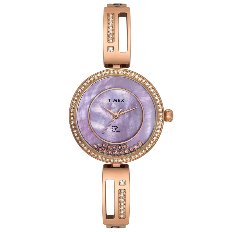 Timex Fria Round 21mm Purple Dial Analog Women Watch - TWEL16502 Watch Timex