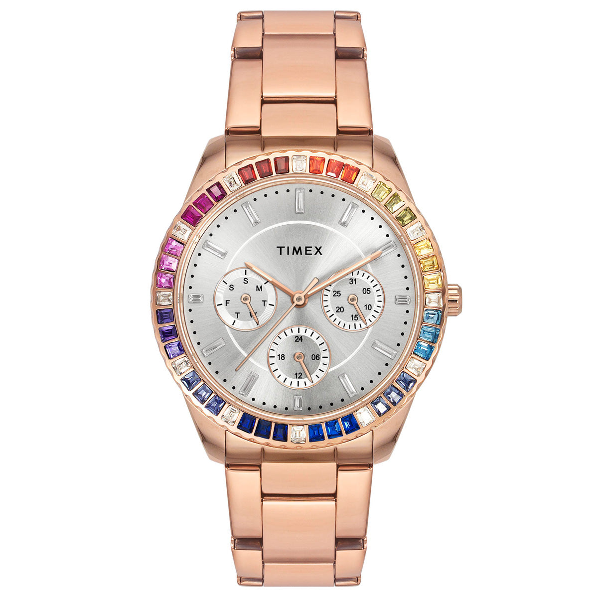 Timex E Class Silver Round Dial Quartz Analog Women Watch