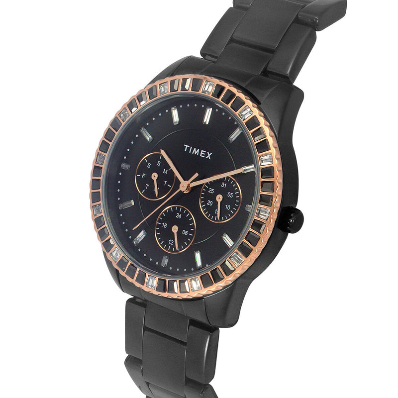 Timex Round 21mm Black Dial Analog Women Watch - TWEL16803 Watch Timex