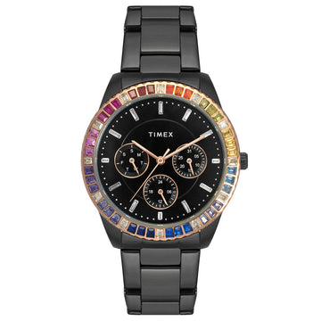 Timex Round 21mm Black Dial Analog Women Watch - TWEL16804 Watch Timex