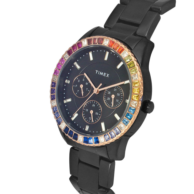Timex Round 21mm Black Dial Analog Women Watch - TWEL16804 Watch Timex