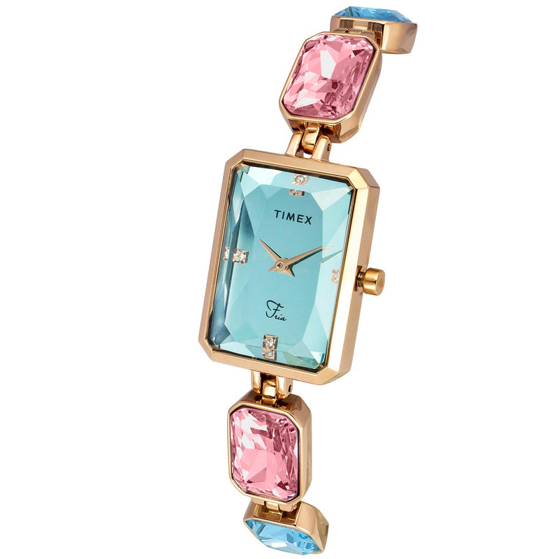 Timex Fria Rectangle 21mm Blue Dial Analog Women Watch - TWEL16900 Watch Timex
