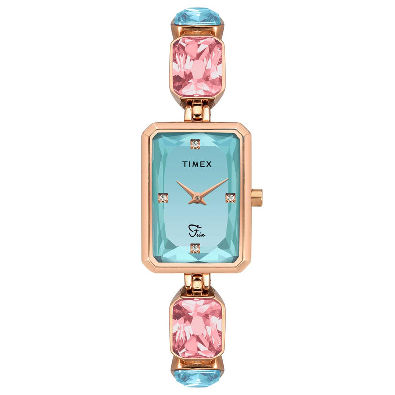 Timex Fria Rectangle 21mm Blue Dial Analog Women Watch - TWEL16900 Watch Timex