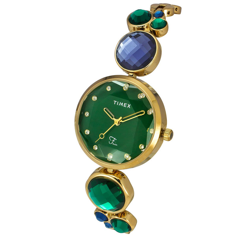 Timex Fria Round 21mm Green Dial Analog Women Watch - TWEL17000 Watch Timex