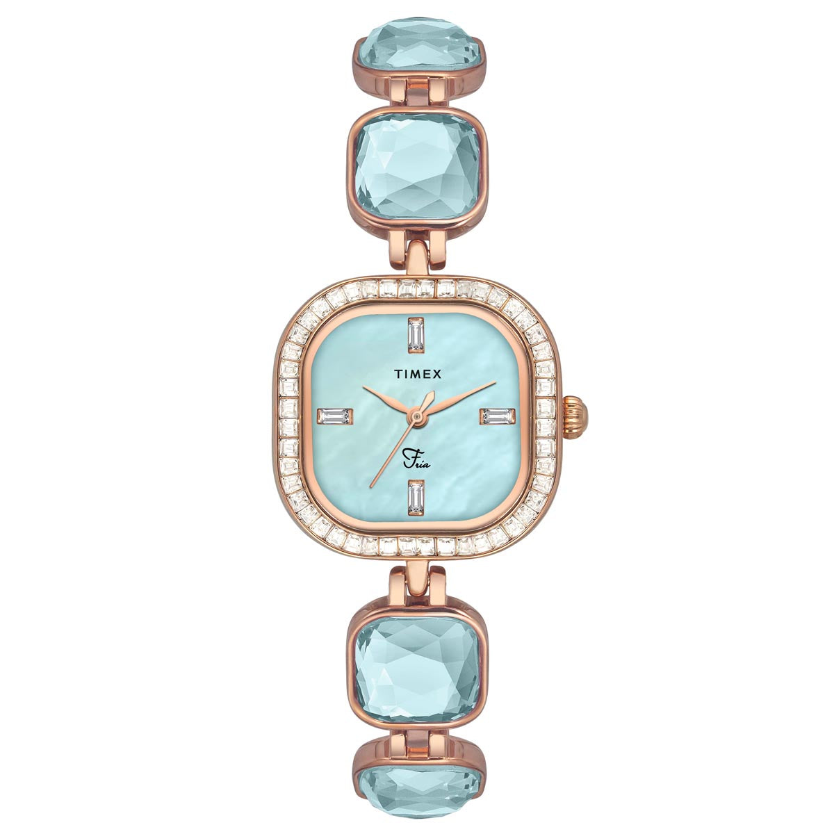 Timex Fria Square 21mm Green Dial Analog Women Watch - TWEL17100
