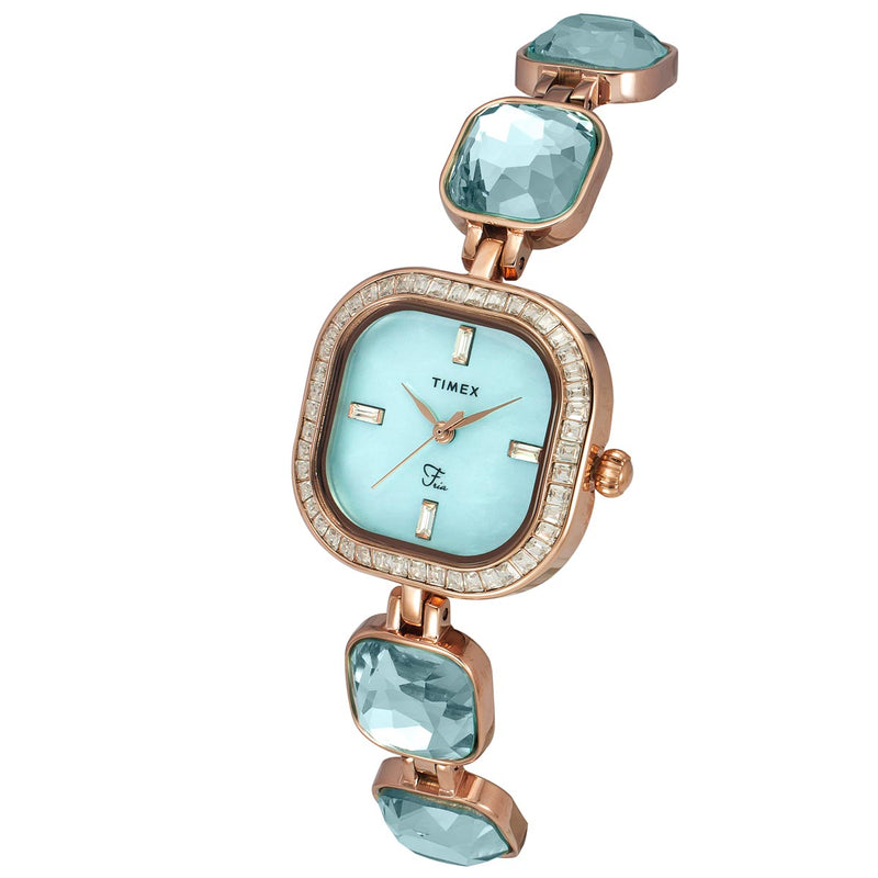 Timex Fria Square 21mm Green Dial Analog Women Watch - TWEL17100 Watch Timex