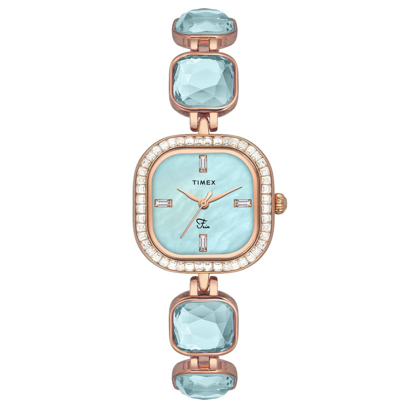 Timex Fria Square 21mm Green Dial Analog Women Watch - TWEL17100 Watch Timex