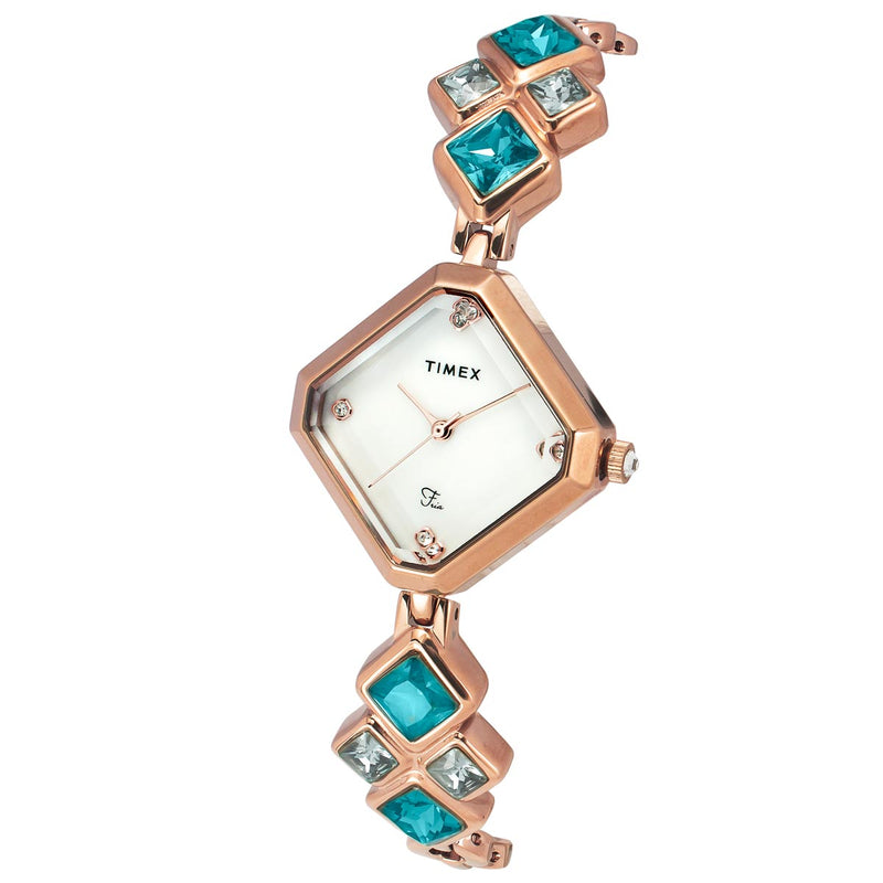 Timex Fria Rhombus 21mm White Dial Analog Women Watch - TWEL17200 Watch Timex
