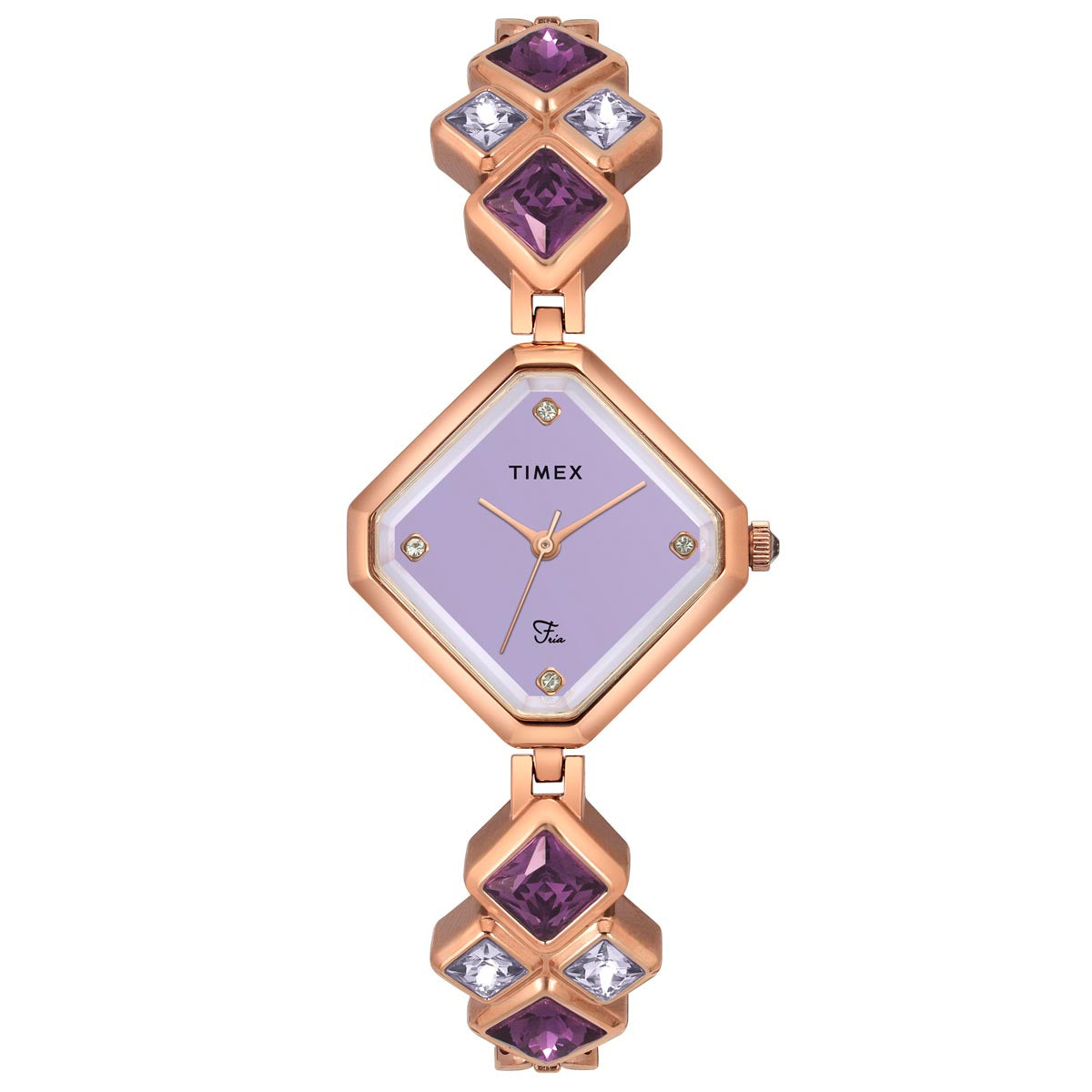 Timex Fria Rhombus 21mm Lavender Dial Analog Women Watch - TWEL17201