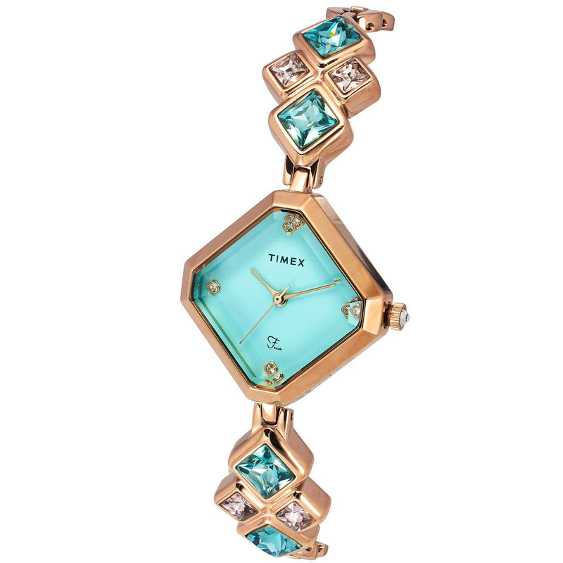 Timex Fria Rhombus 28mm Blue Dial Analog Women Watch - TWEL17202 Watch Timex