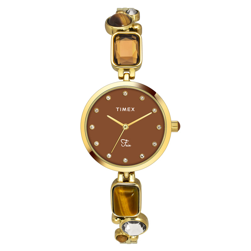 Timex Fria Round 28mm Brown Dial Analog Women Watch - TWEL17800 Watch Timex