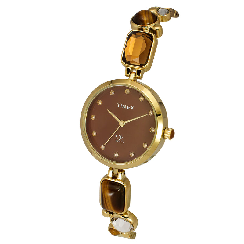Timex Fria Round 28mm Brown Dial Analog Women Watch - TWEL17800 Watch Timex