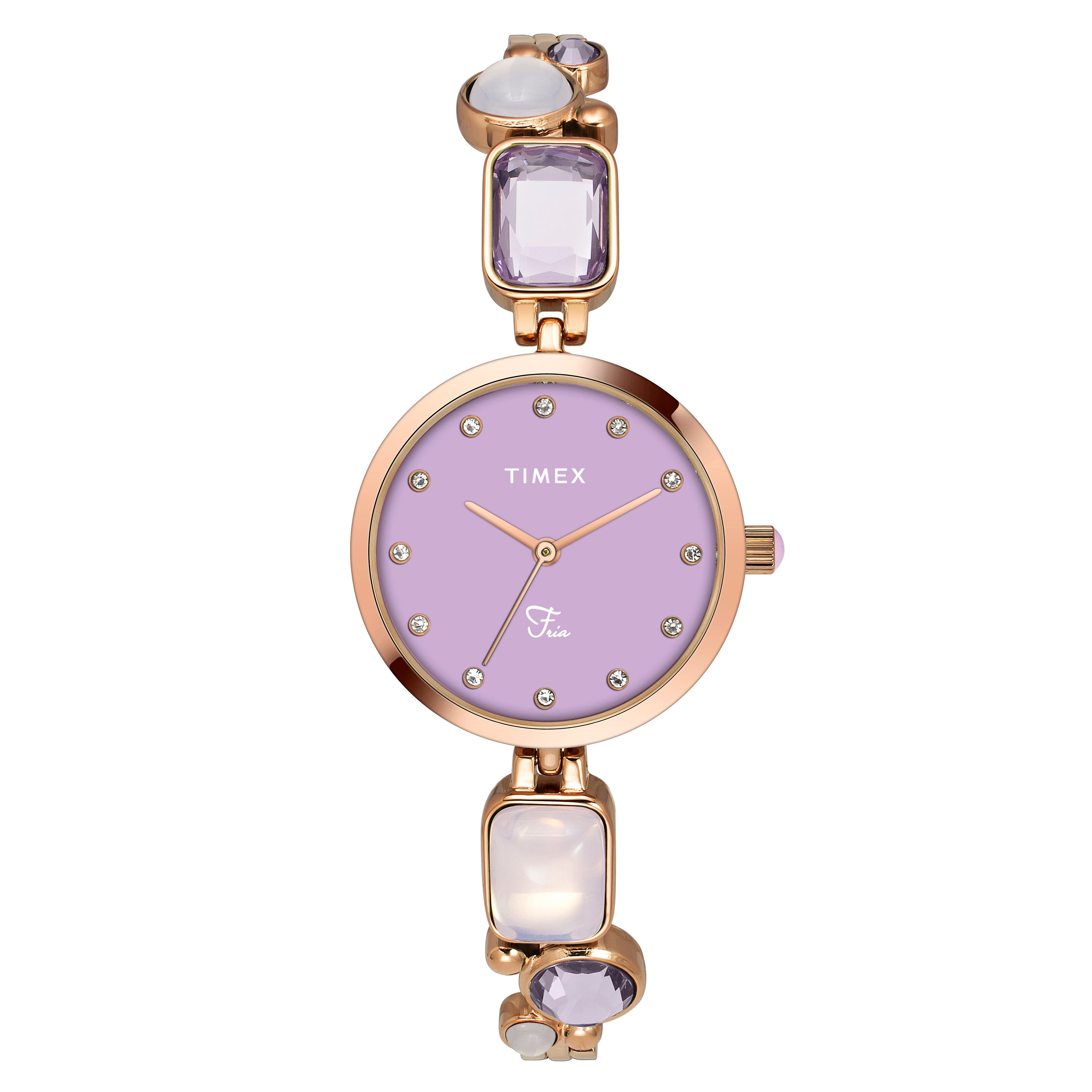 Timex Fria Round 21mm Purple Dial Analog Women Watch - TWEL17803