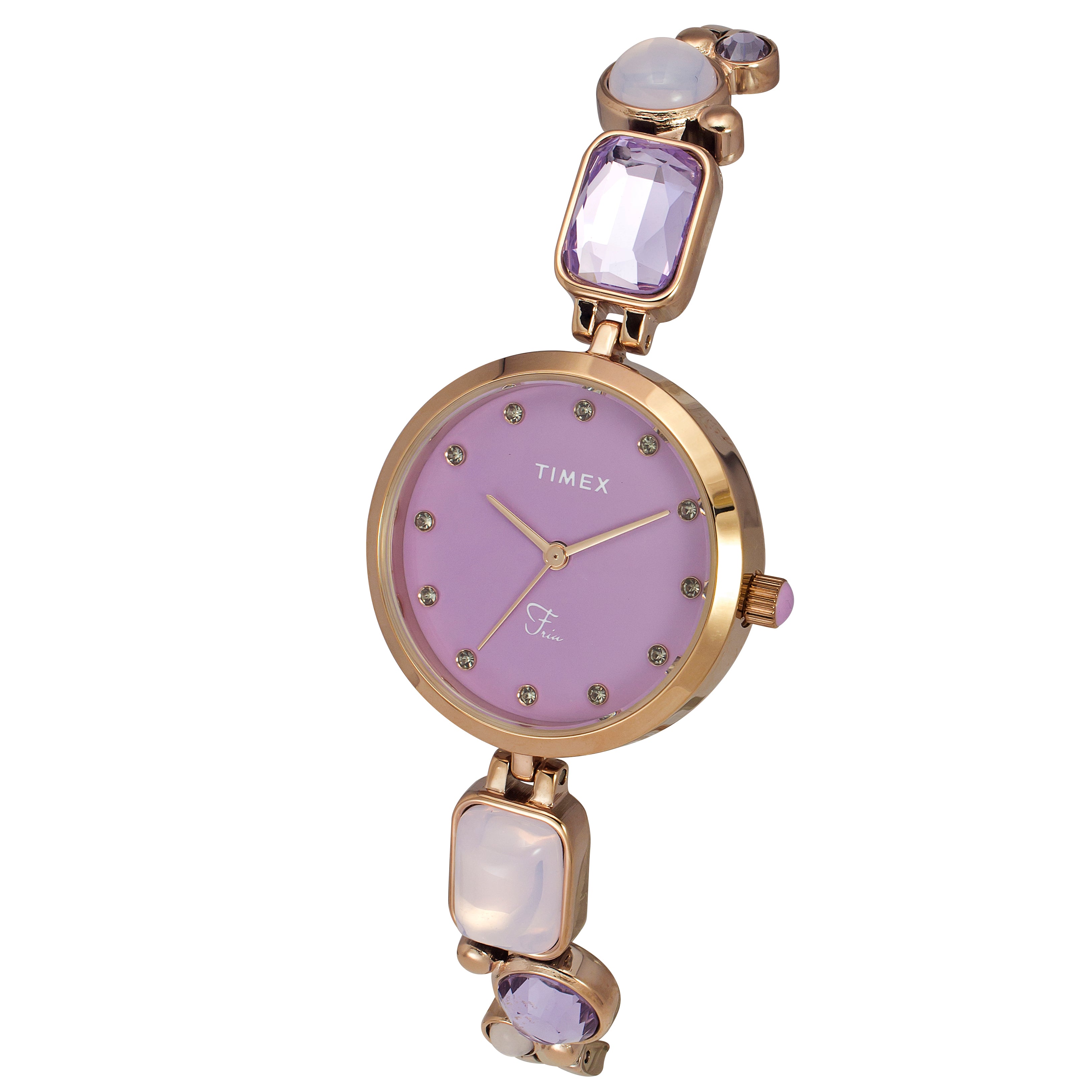 Timex Fria Round 21mm Purple Dial Analog Women Watch - TWEL17803 Watch Timex