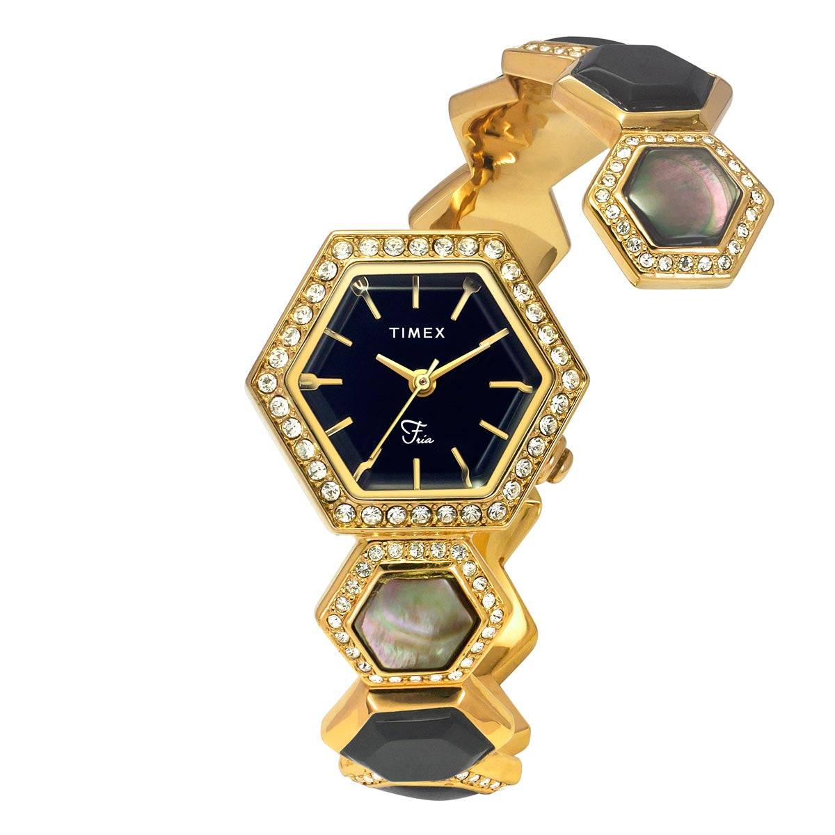 Timex Fria Hexagonal 21mm Black Dial Analog Women Watch - TWEL17900