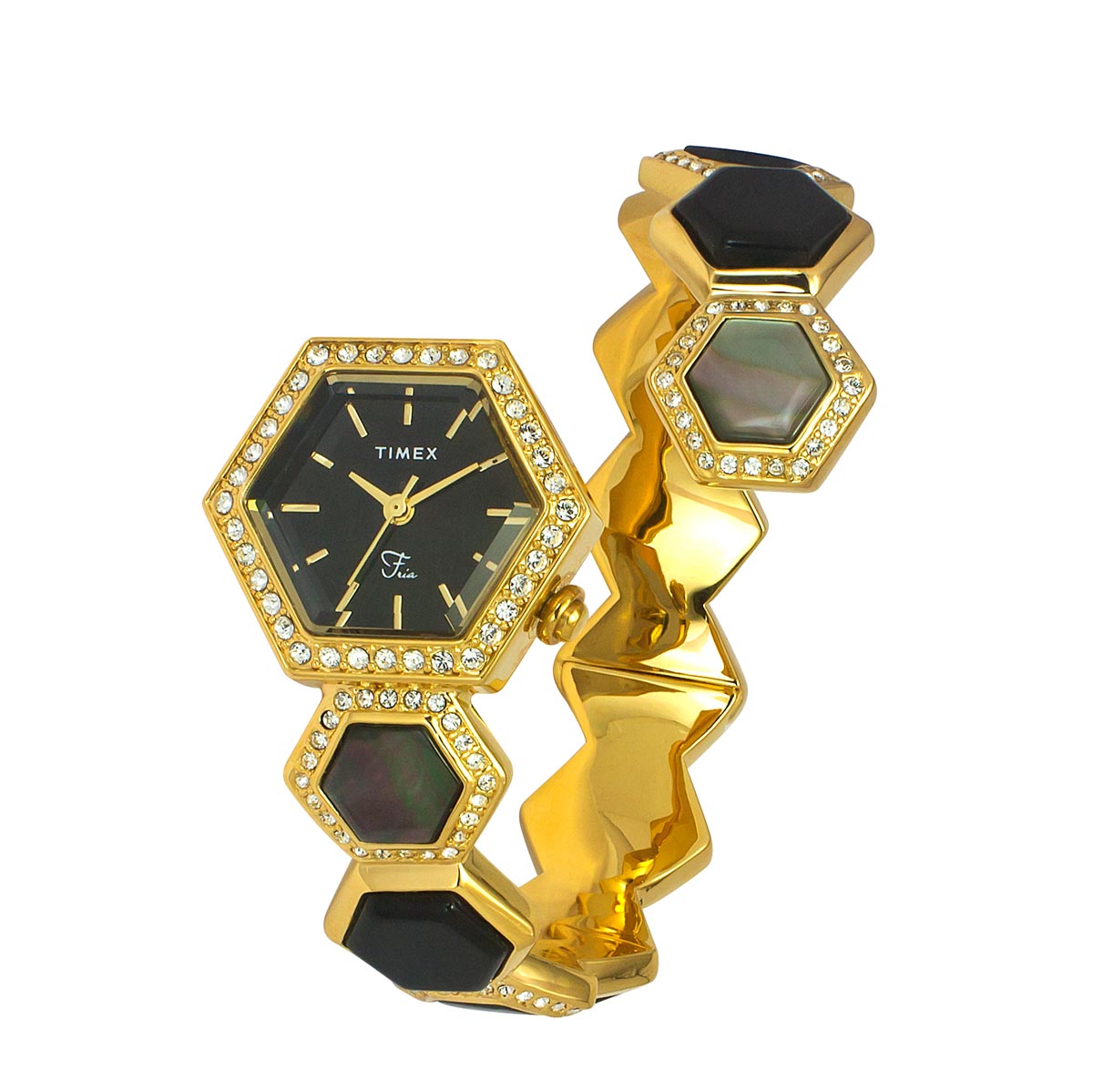 Timex Fria Women Black Hexagon Dial Women Analog Watch TWEL17900 At JUST WATCHES