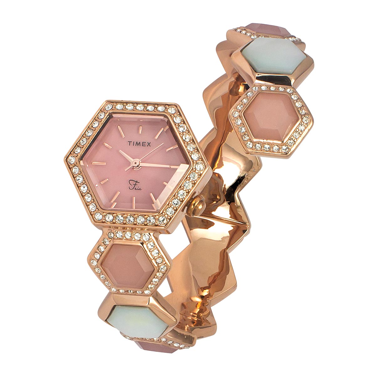 Timex Fria Women Pink Hexagon Dial Women Analog Watch