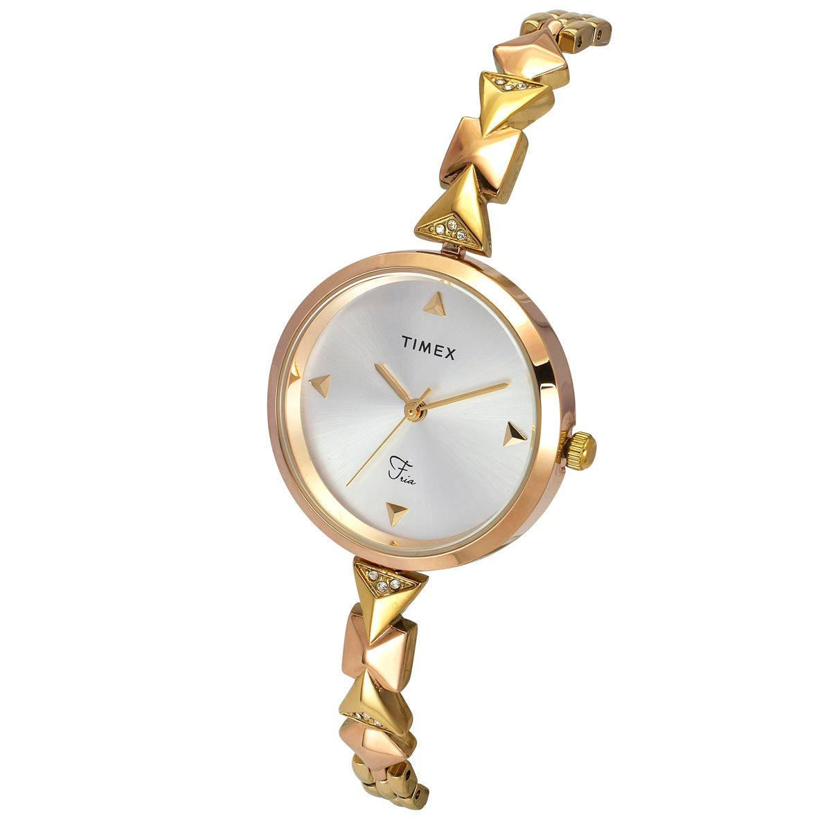 Timex Fria Silver Round Dial Quartz Analog Women Watch