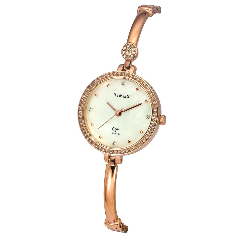 Timex Fria Round 29mm White Dial Analog Women Watch - TWEL18402 Watch Timex