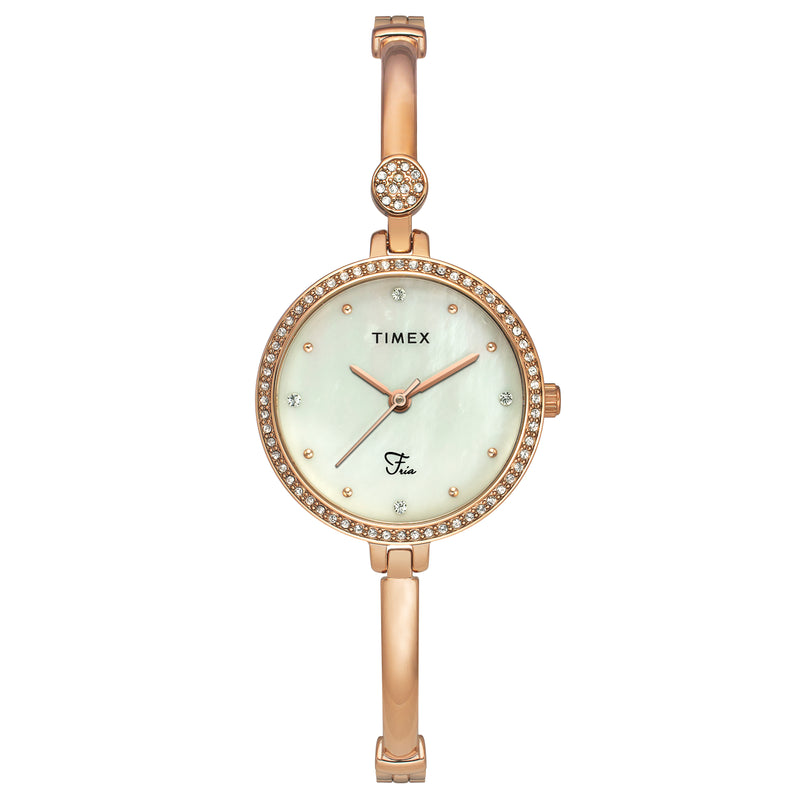 Timex Fria Round 29mm White Dial Analog Women Watch - TWEL18402 Watch Timex
