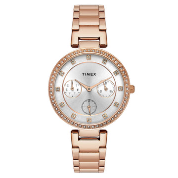 Timex Trendline Round 35mm Silver Dial Analog Women Watch - TWEL18702 Watch Timex