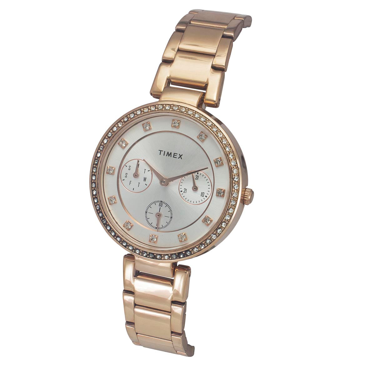 Timex Silver Round Dial Quartz Analog Women Watch