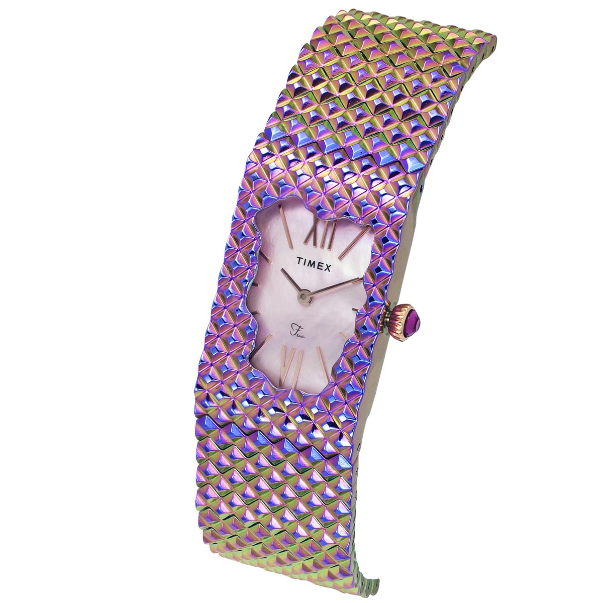 Timex Fria Mother of Pearl Purple Rectangle Dial Quartz Analog Women Watch