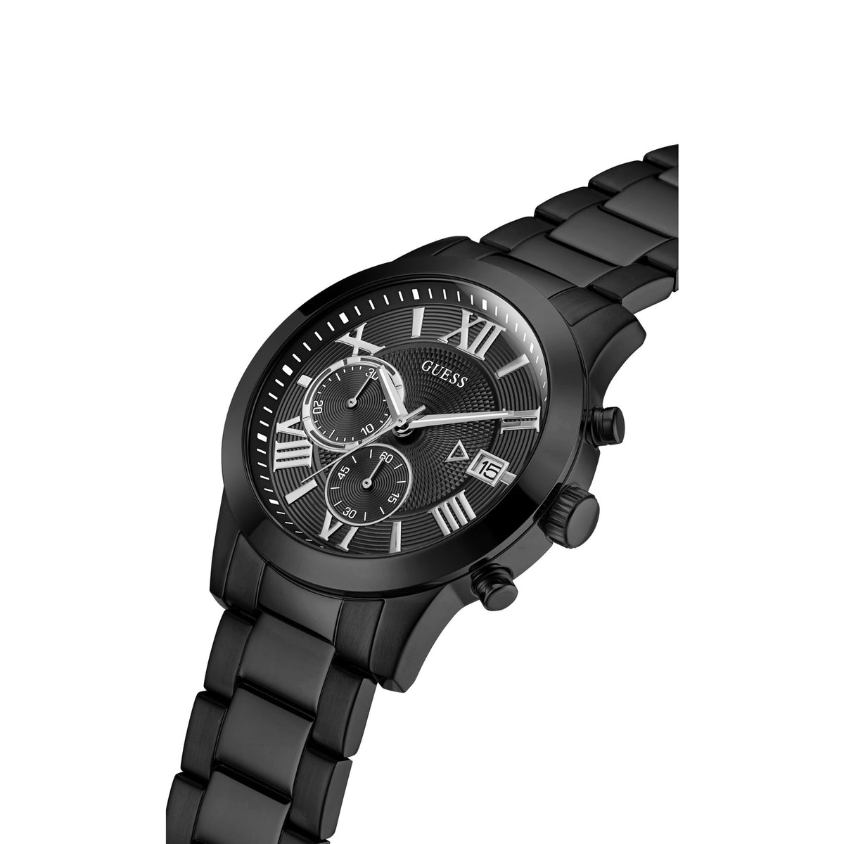 Guess Round 45mm Black Dial Analog Men Watch - U0668G5 Watch Guess
