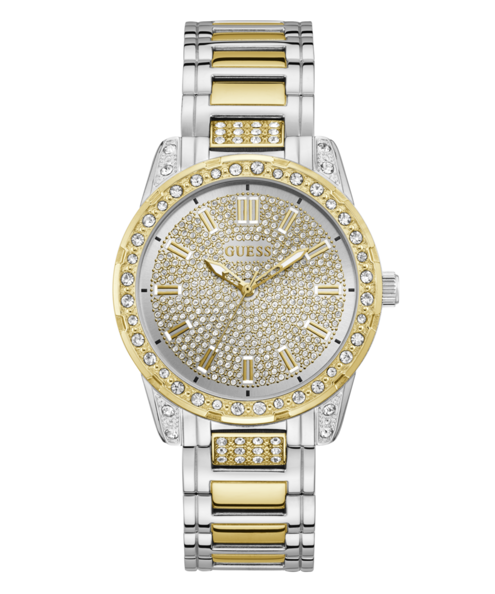 Guess Round 40mm Champagne Dial Analog Women Watch - U1337L4M