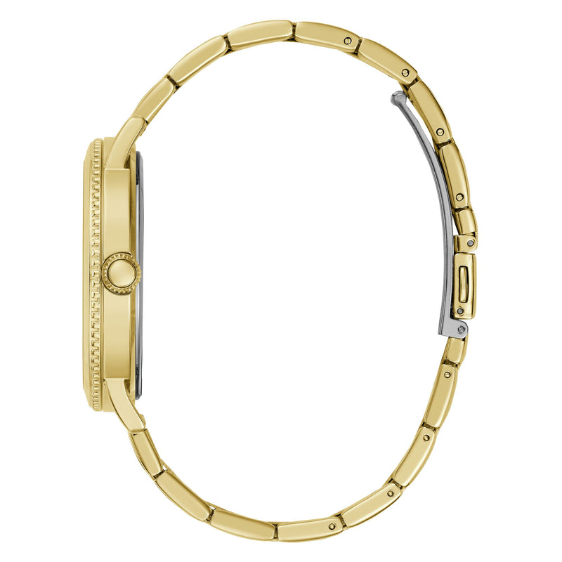 Guess Standard Champagne Round Dial Quartz Analog Men Watch Watch Guess