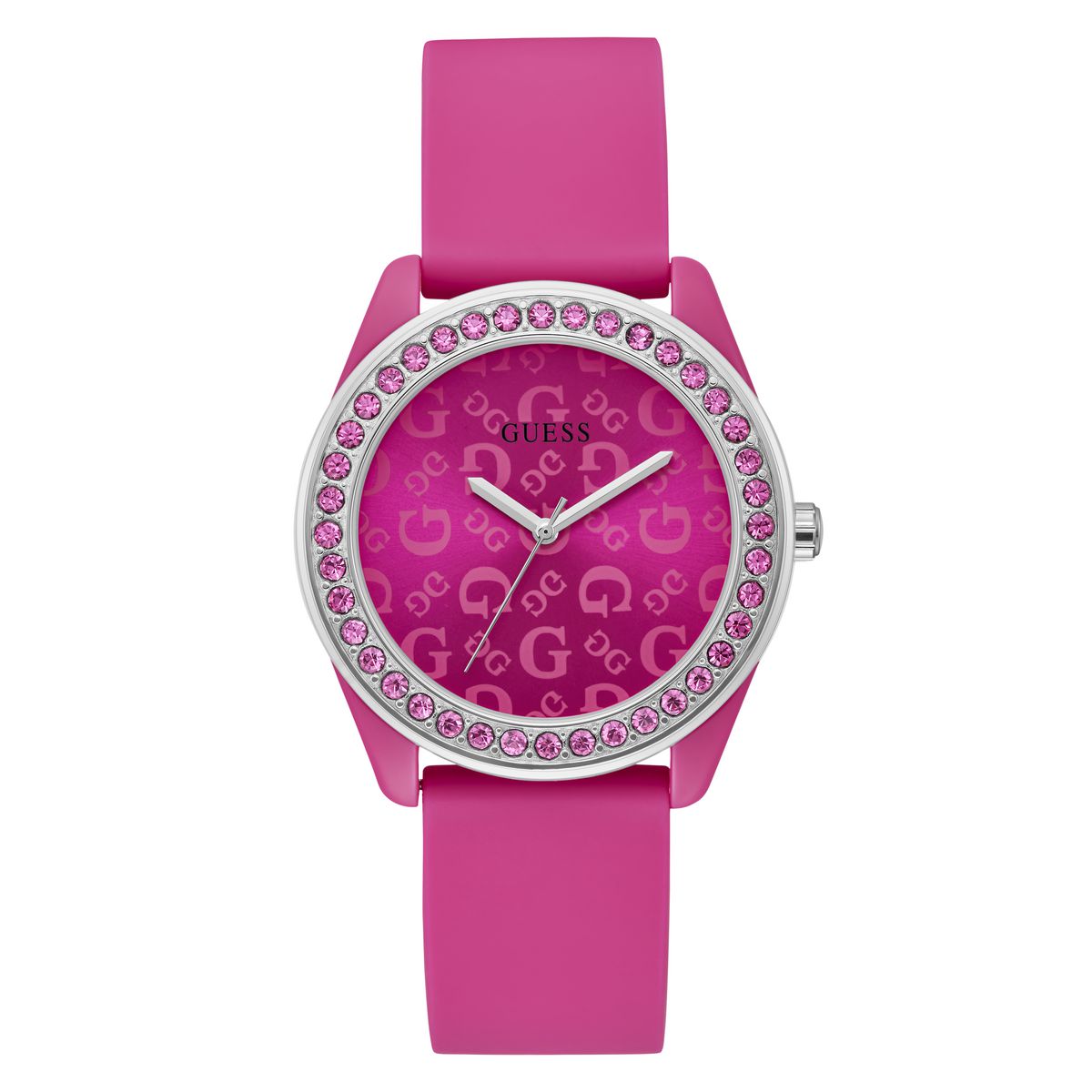 Guess Jelly G Pink Round Dial Quartz Analog Women Watch Watch Guess