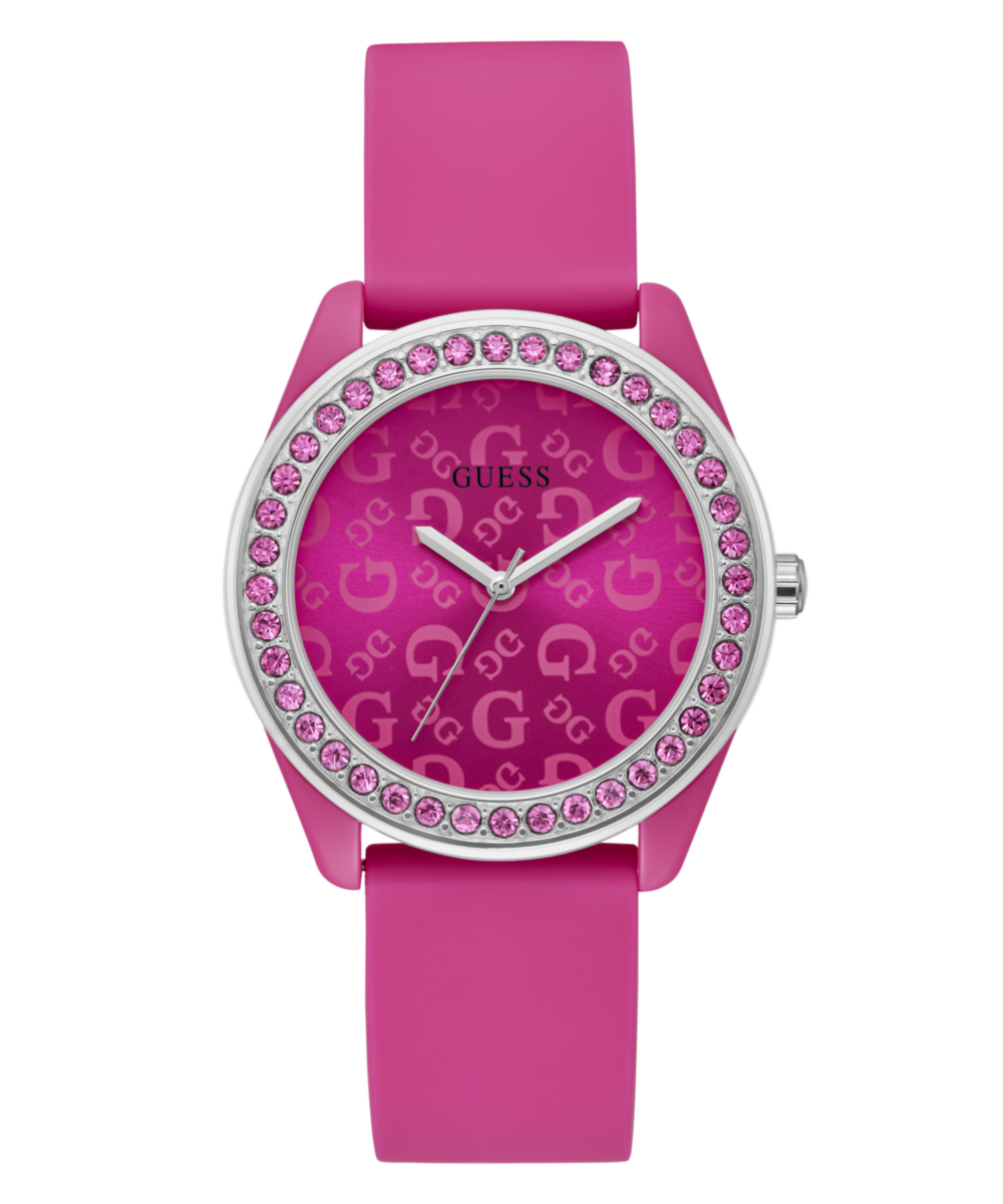 Guess Jelly G Pink Round Dial Quartz Analog Women Watch