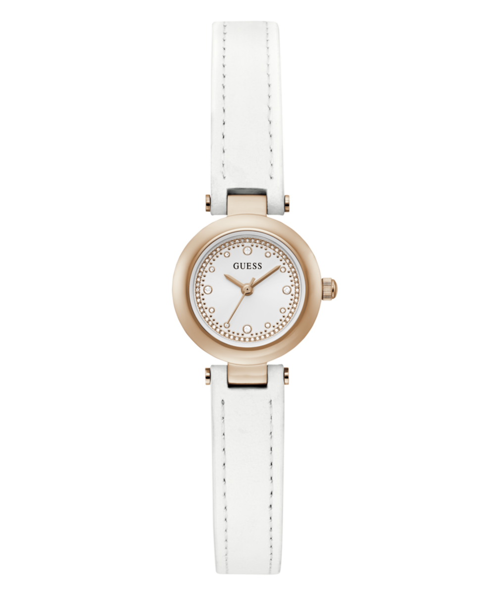 Guess Ophelia Leather White Round Dial Quartz Analog Women Watch Watch Guess