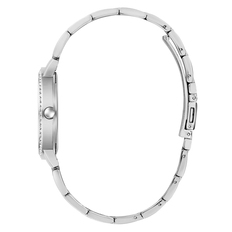 Guess Spiral Silver Tone Round Dial Quartz Analog Women Watch Watch Guess