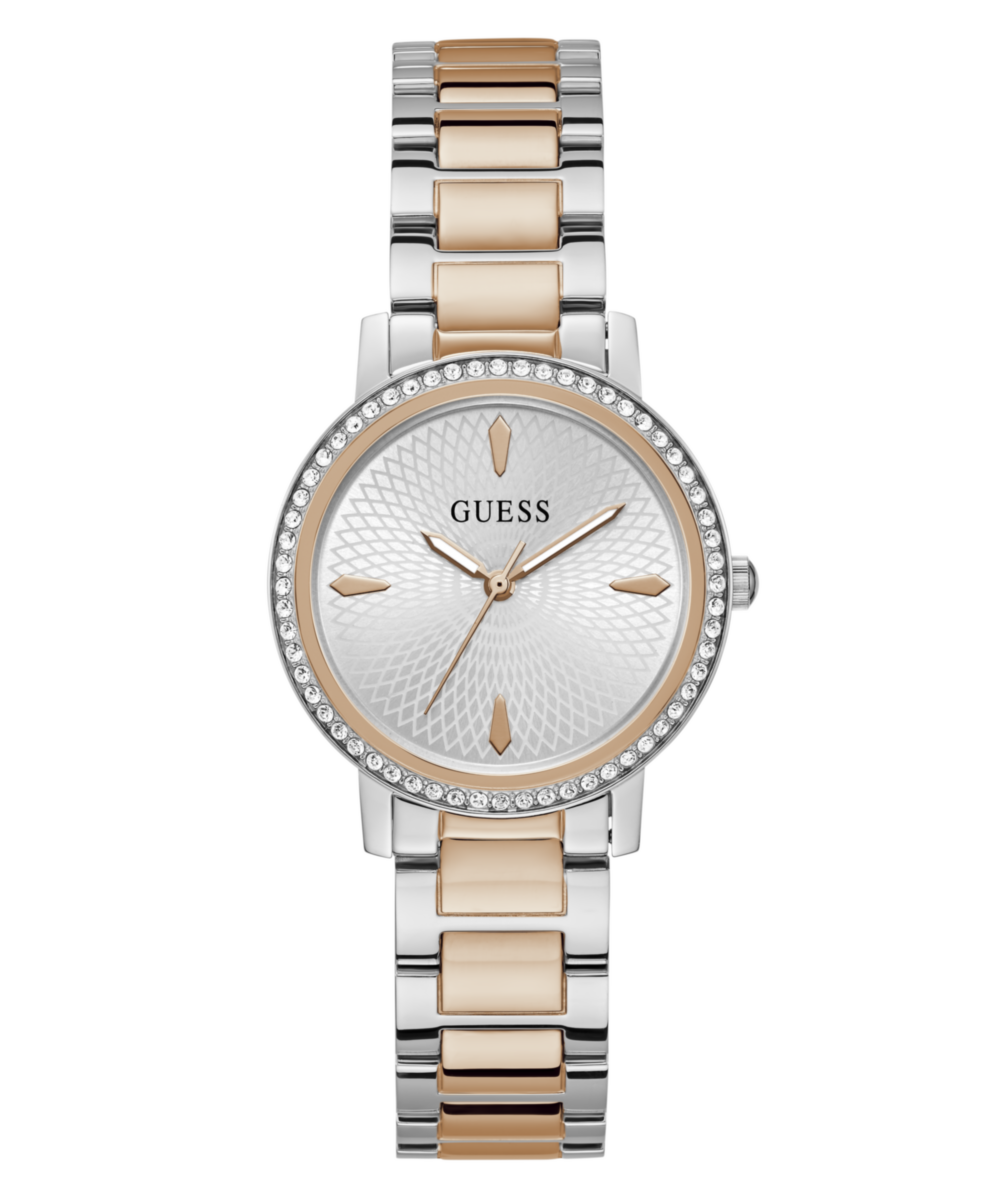 Guess Spiral Silver Tone Round Dial Quartz Analog Women Watch