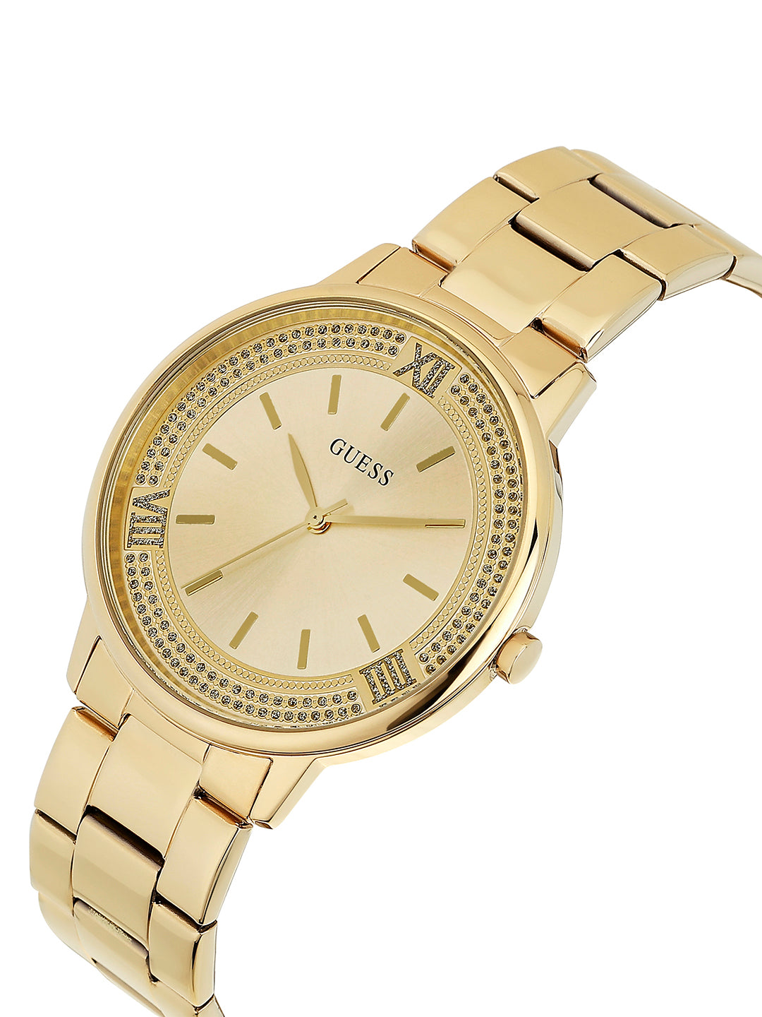 Guess Hollywood Champagne Round Dial Quartz Analog Women Watch Watch Guess