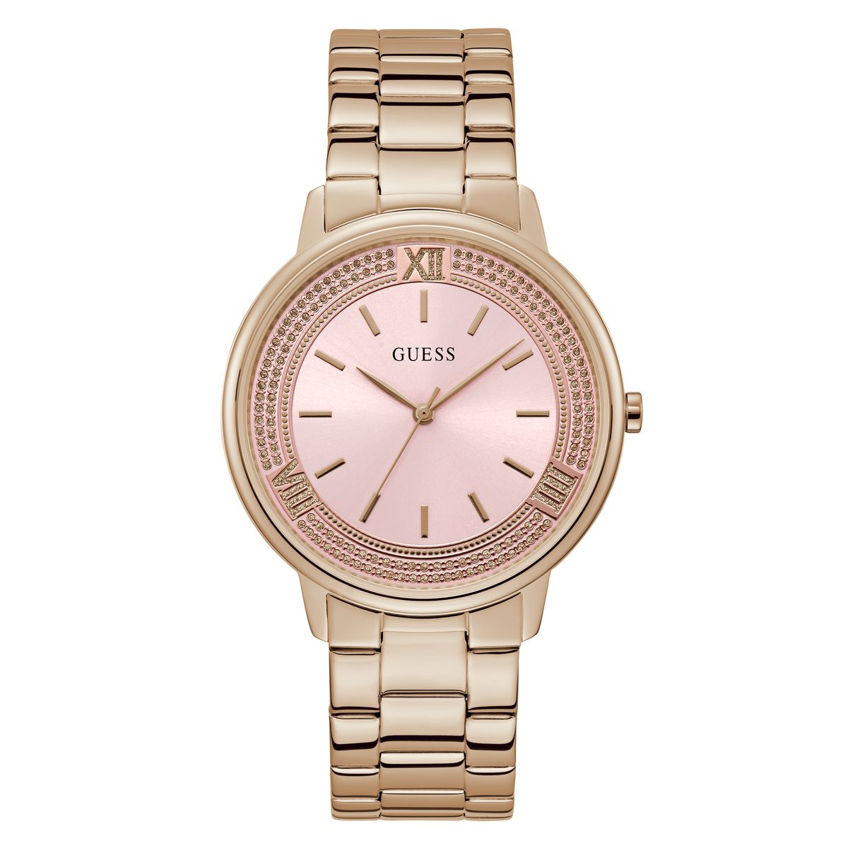 Guess Hollywood Pink Round Dial Quartz Analog Women Watch