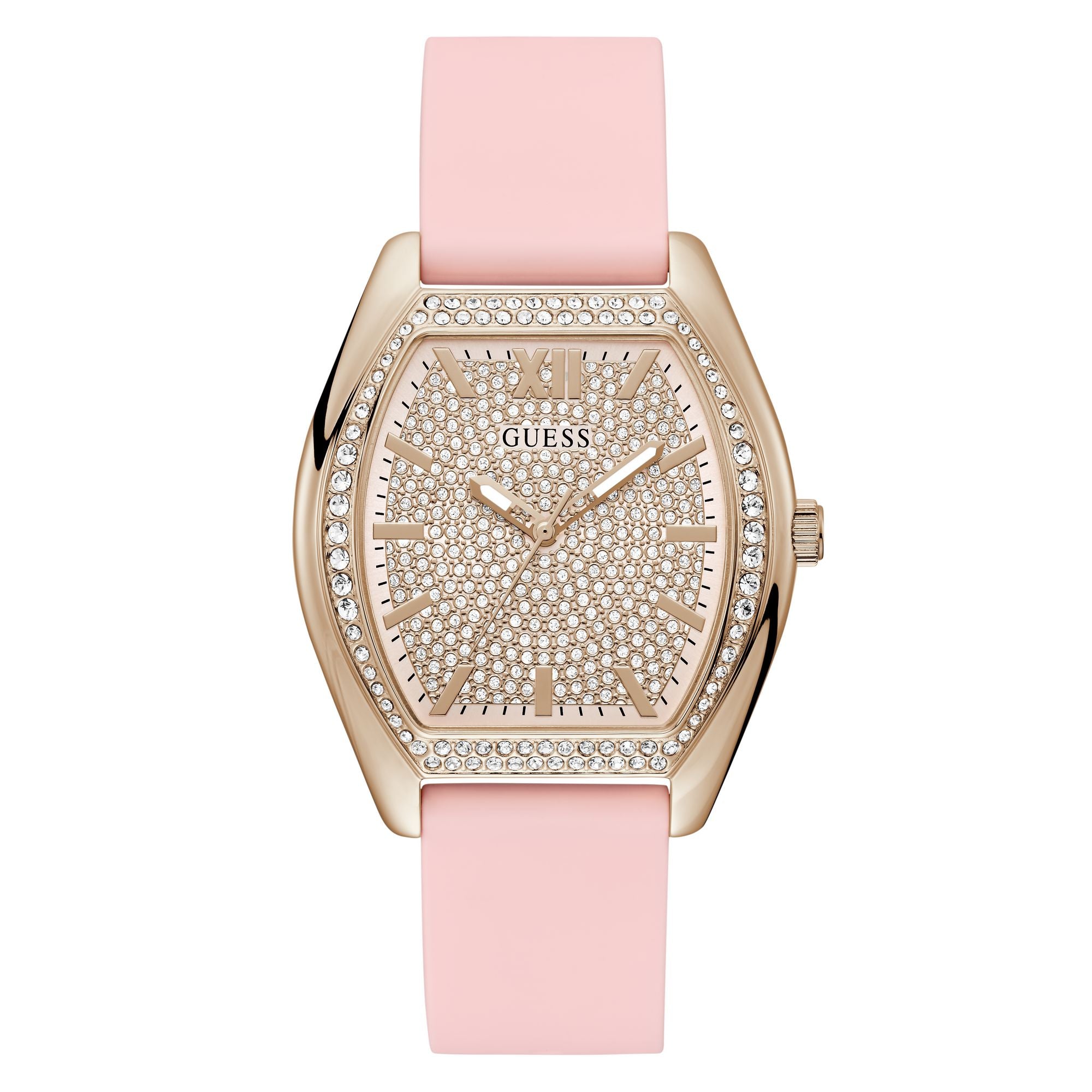 Guess Dignity Pink Rectangle Dial Quartz Analog Women Watch