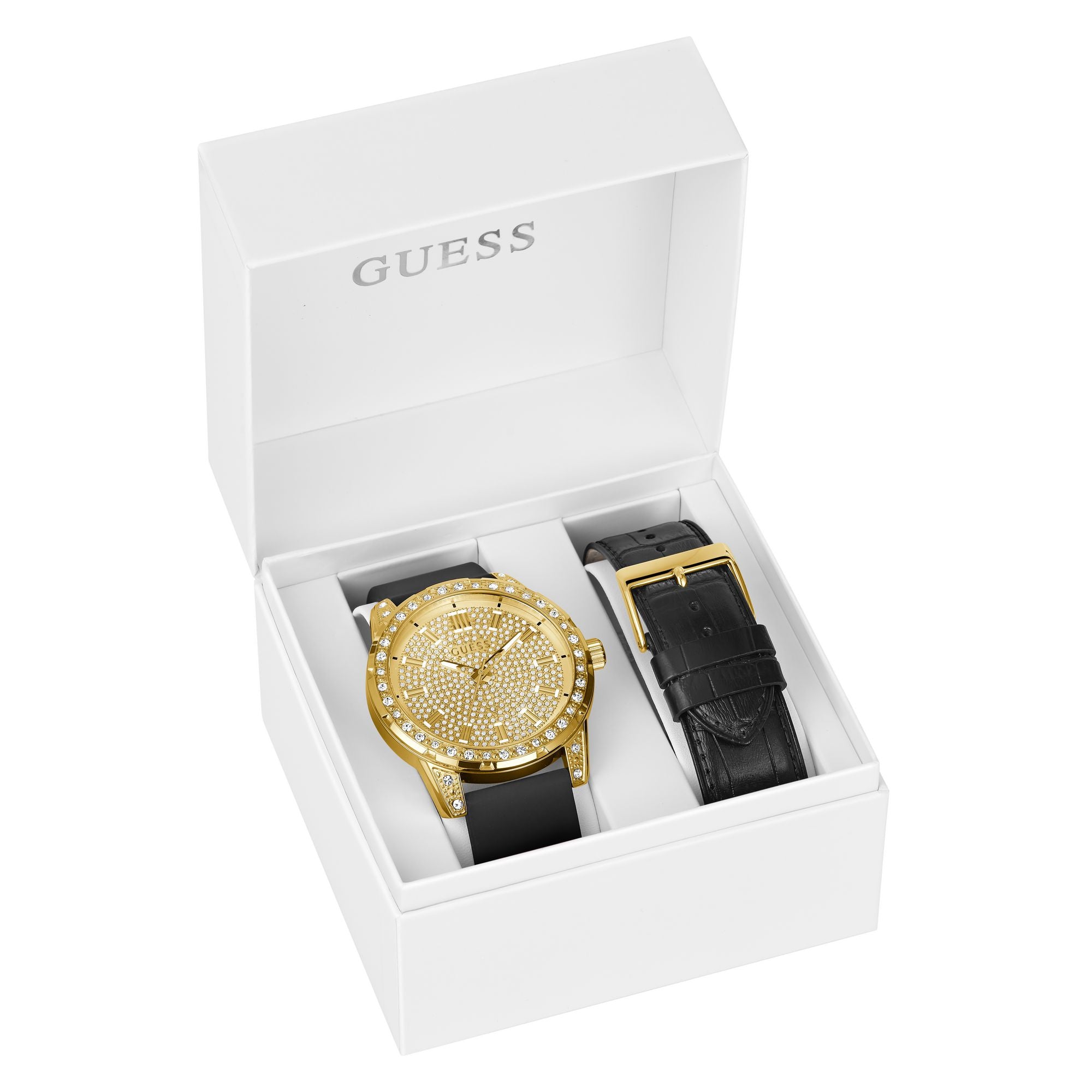 Guess Gbs Demand Champagne Round Dial Quartz Analog Men Watch