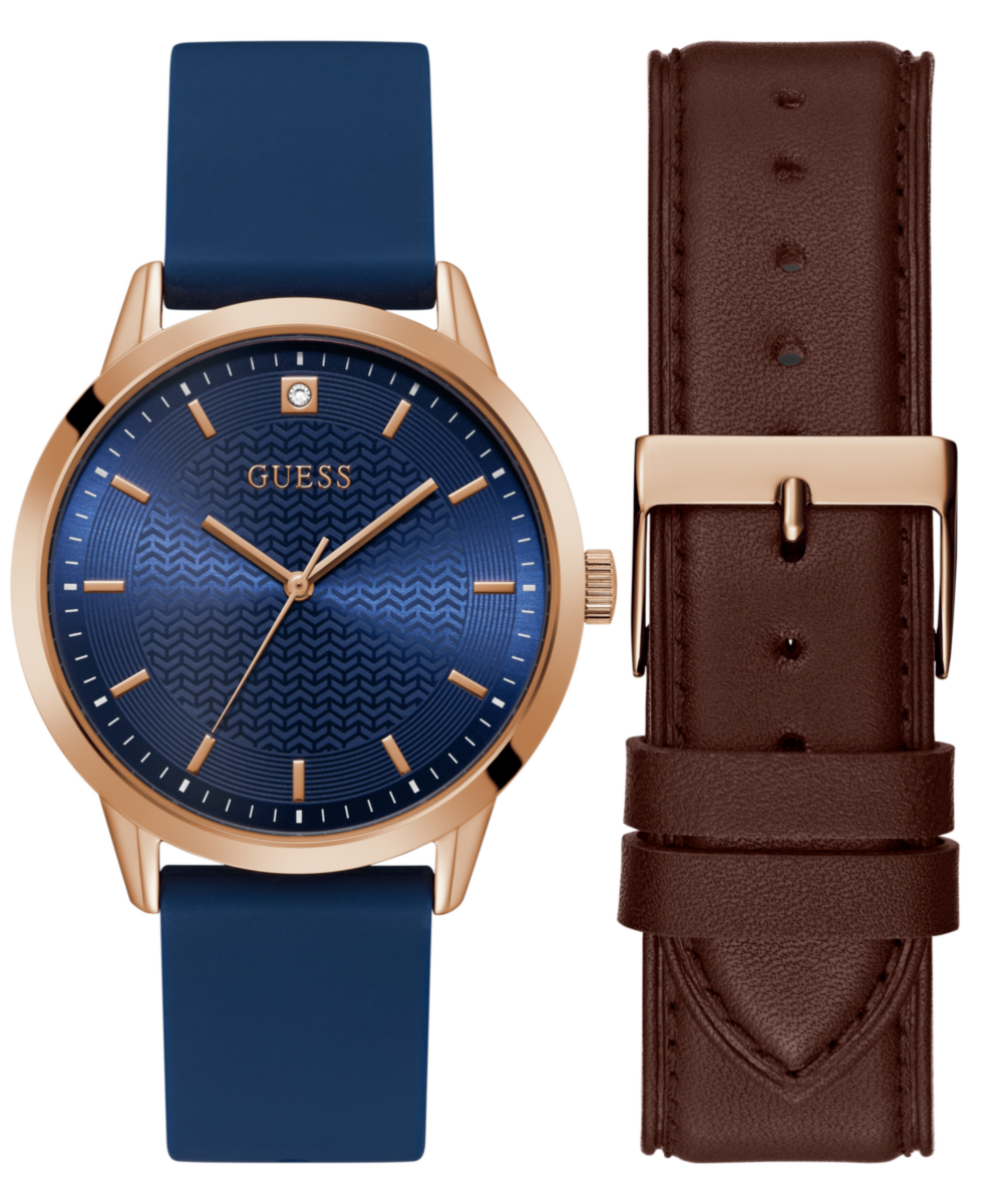 Guess Gbs Proxy Blue Round Dial Quartz Analog Men Watch Watch Guess