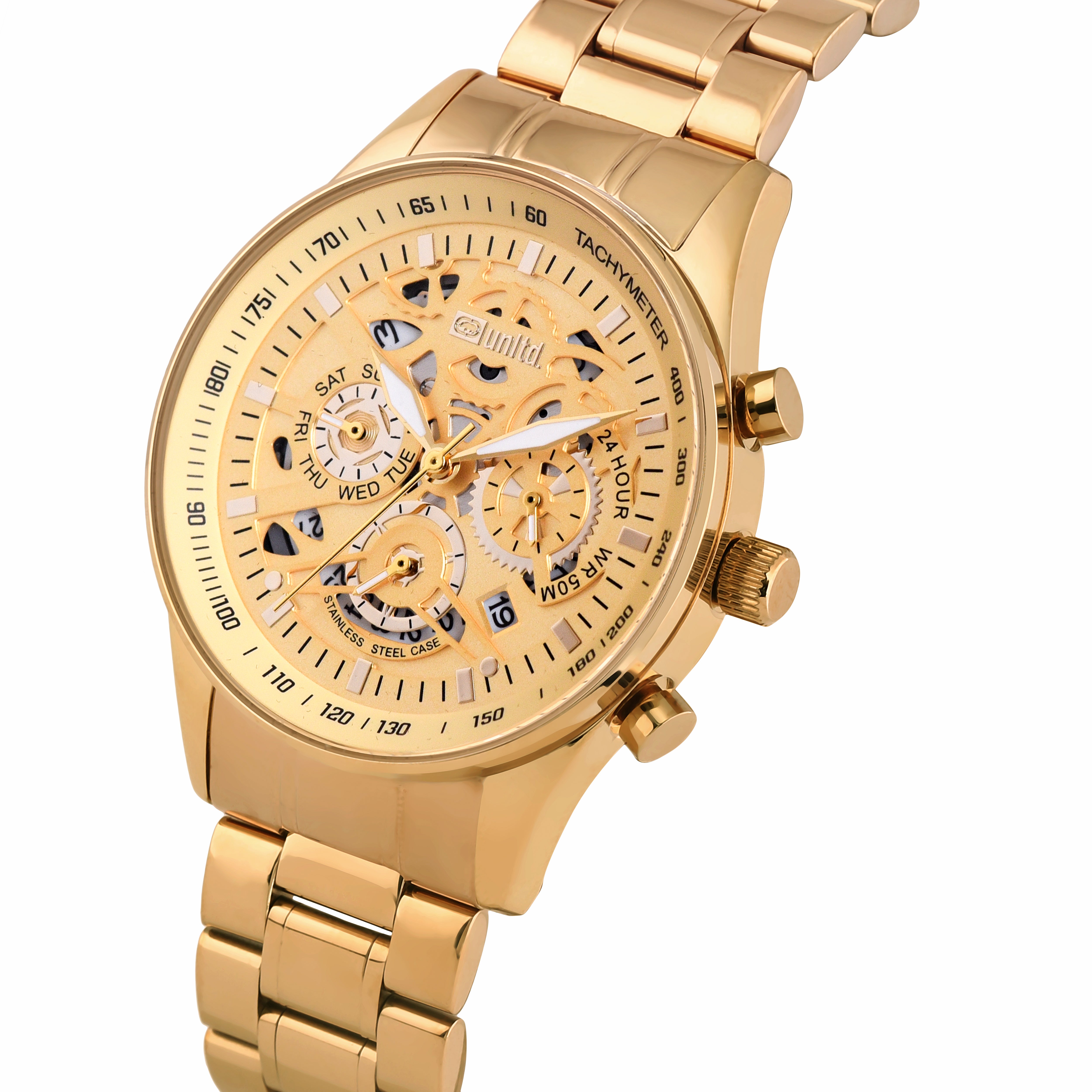 Unltd. By Timex Group Gold Round Dial Quartz Analog Men Watch