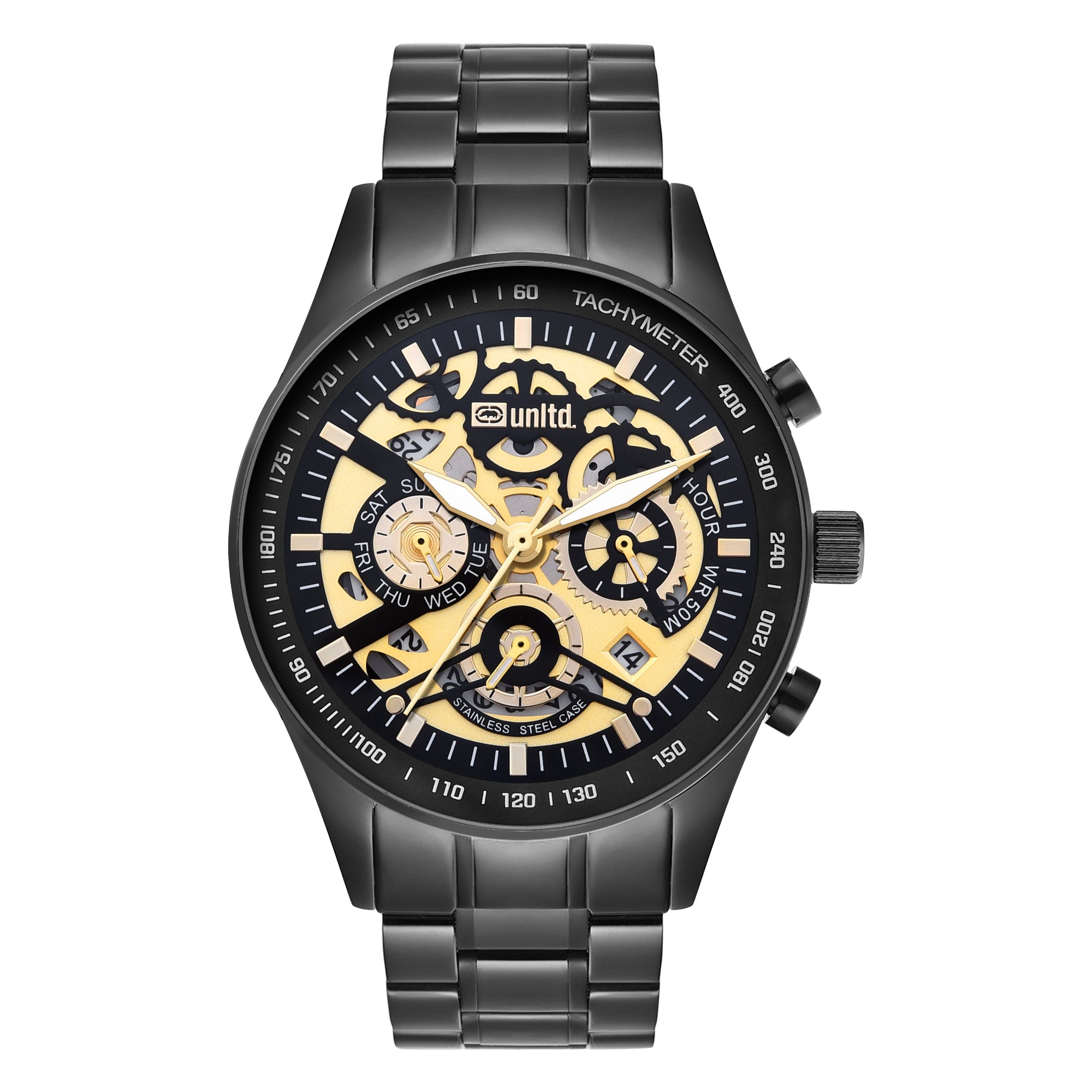 Unltd. By Timex Group Gold Round Dial Quartz Analog Men Watch Watch Unltd.