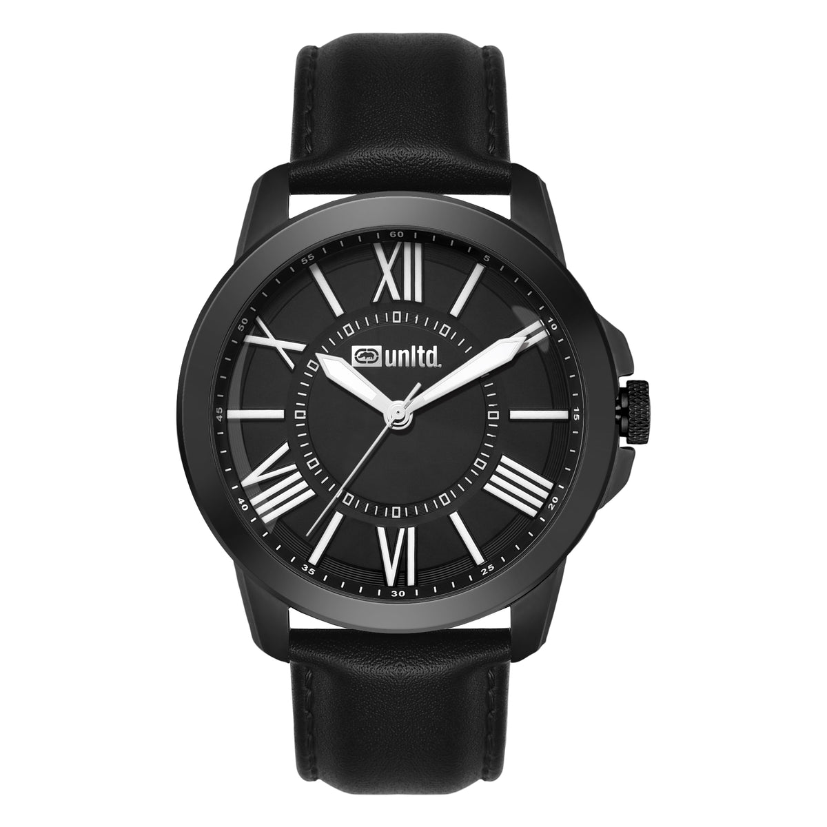 Unltd. By Timex Group Leather Black Round Dial Quartz Analog Men Watch