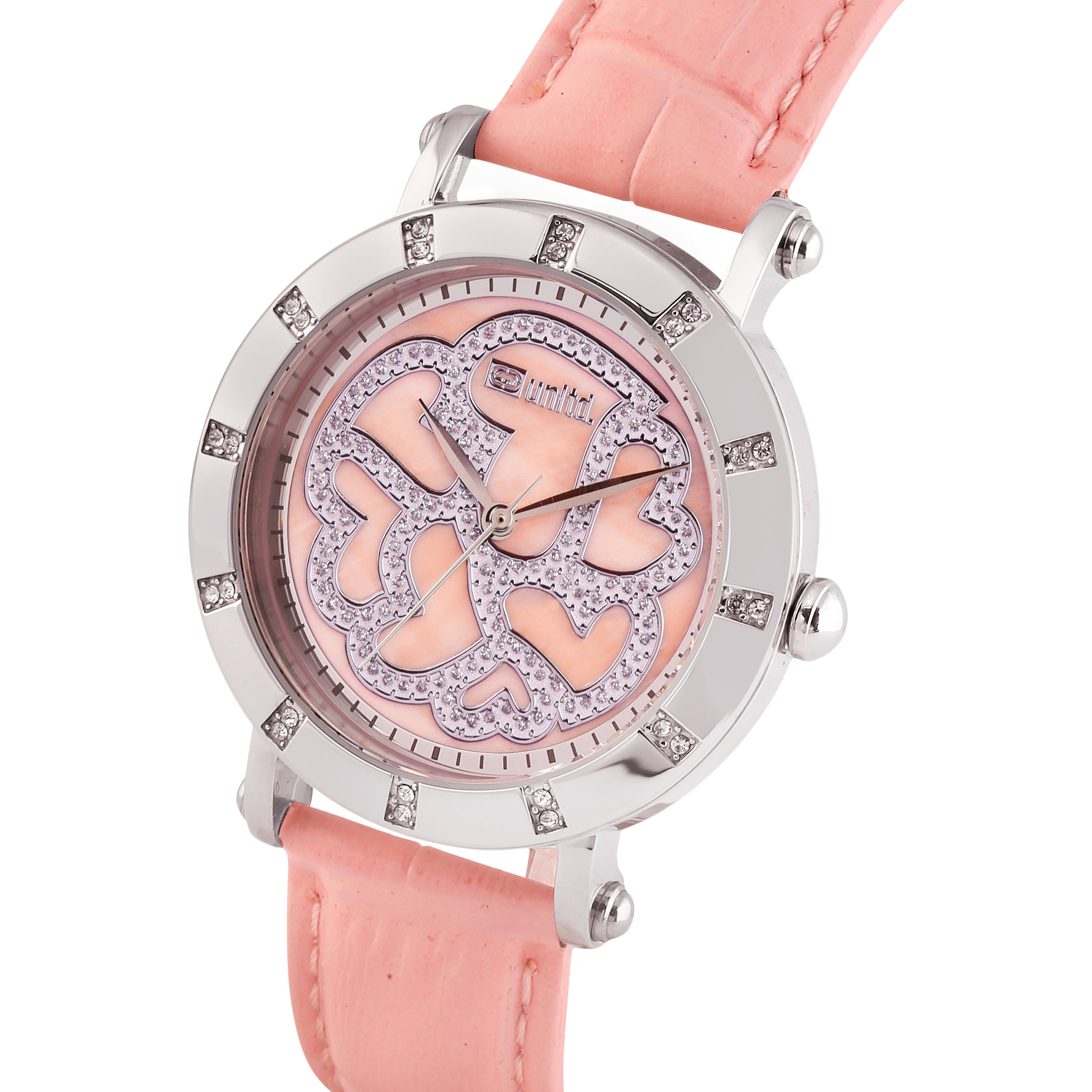Unltd. By Timex Group Leather Pink Round Dial Quartz Analog Women Watch