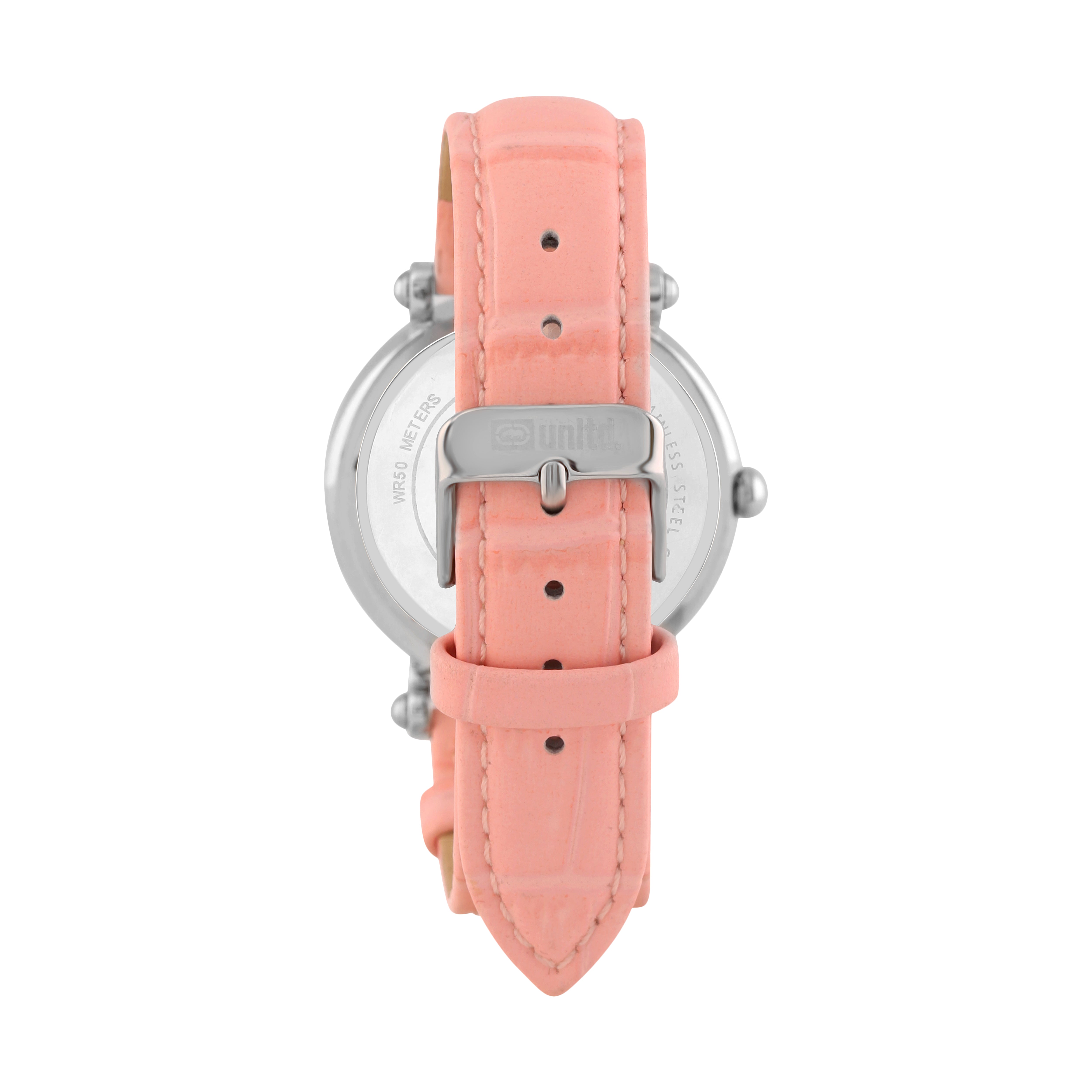 Unltd. By Timex Group Leather Pink Round Dial Quartz Analog Women Watch Watch Unltd.