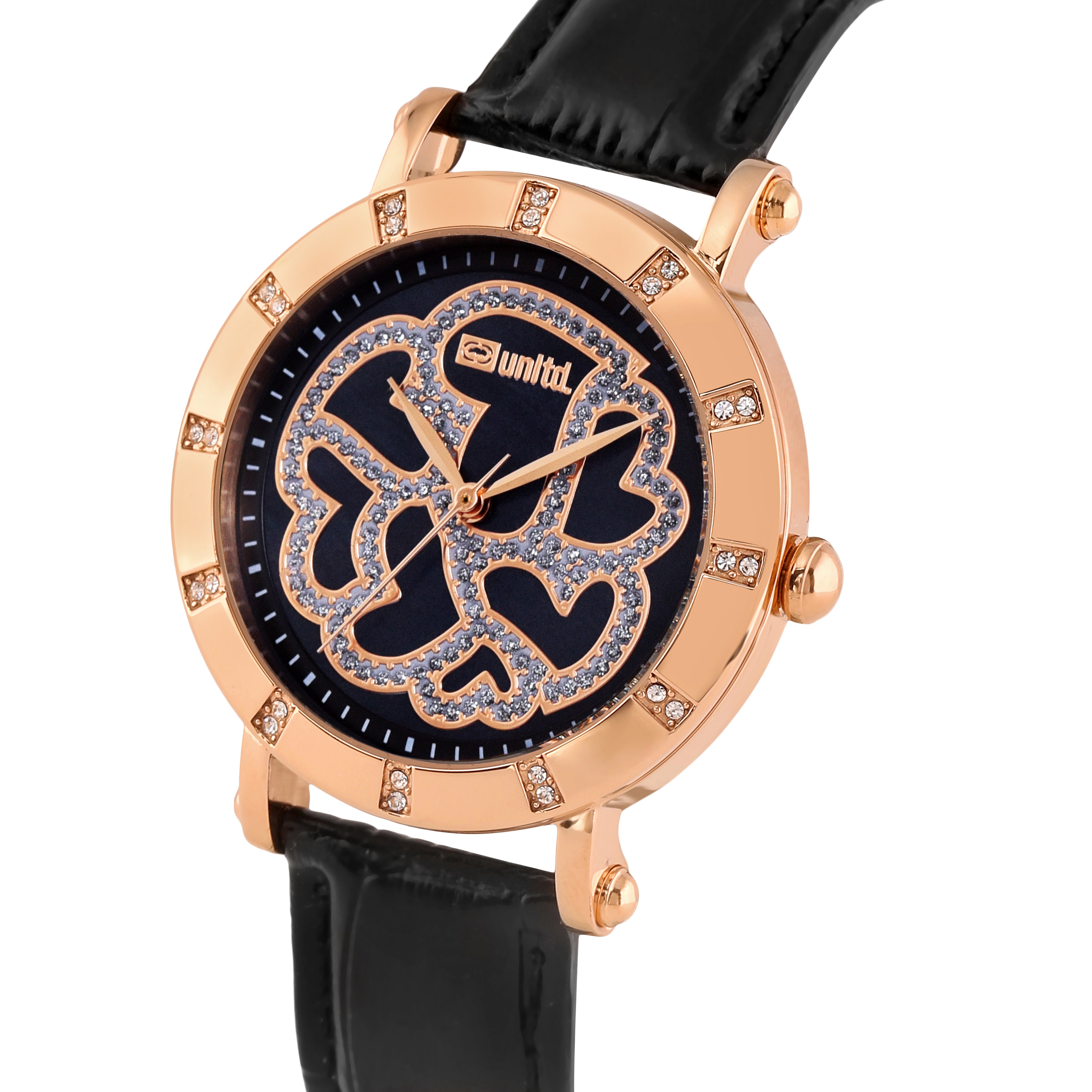 Unltd. By Timex Group Leather Black Round Dial Quartz Analog Women Watch