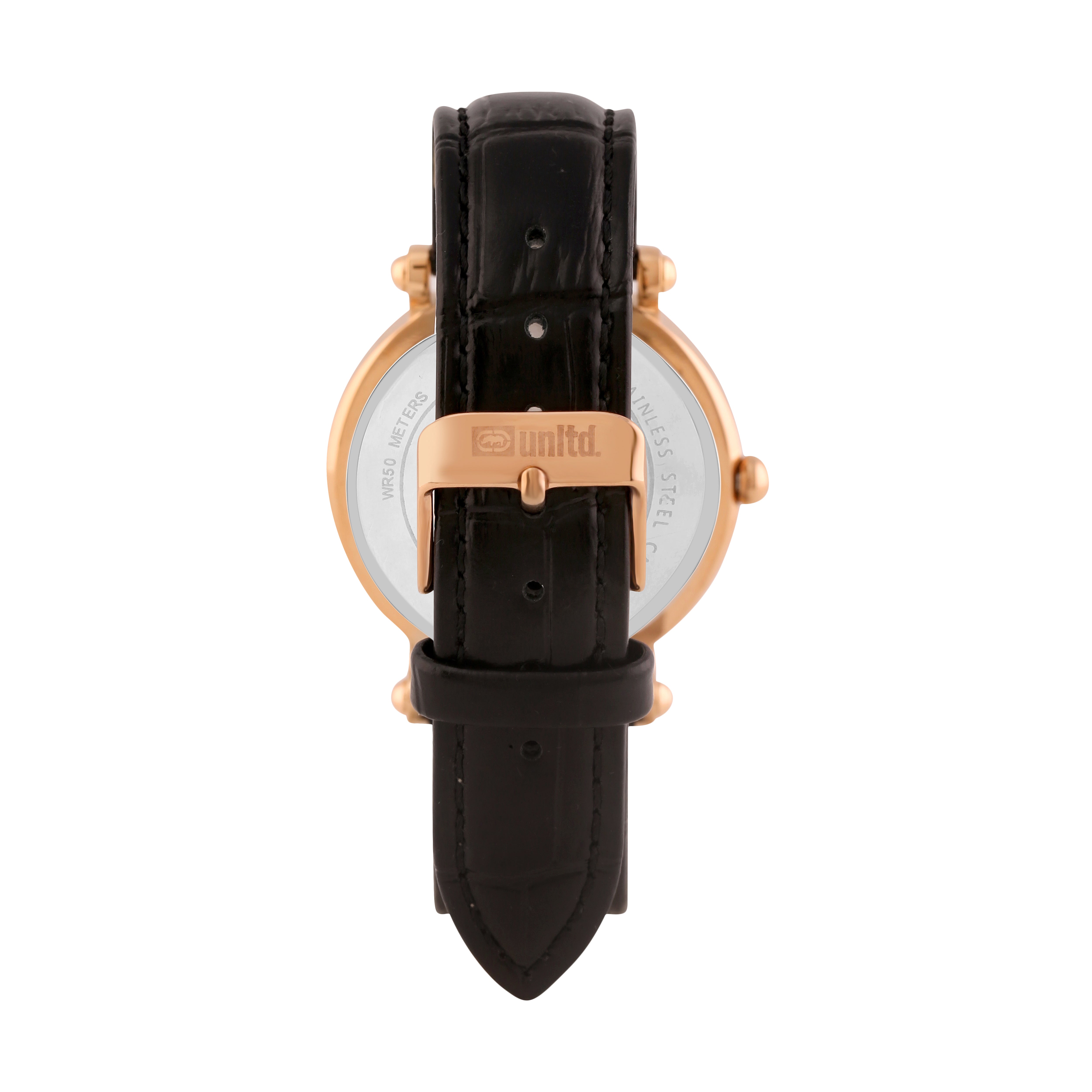 Unltd. By Timex Group Leather Black Round Dial Quartz Analog Women Watch